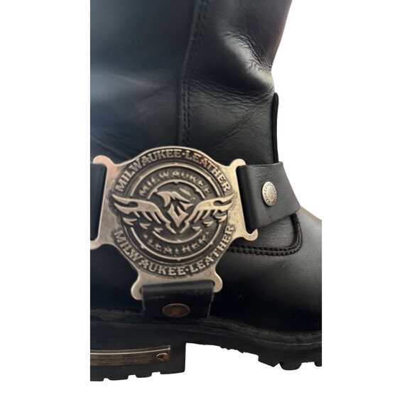 Milwaukee Leather Women's Black Genuine Leather Riding Boots Size 6 . - Picture 6 of 15